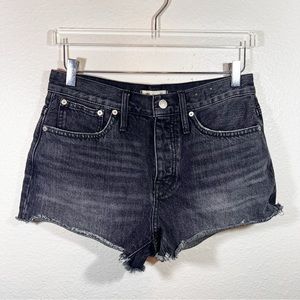 MADEWELL relaxed denim shorts washed black